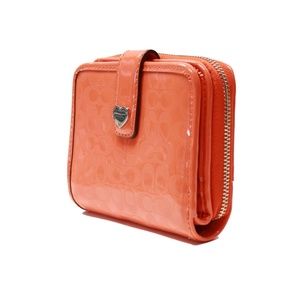 COACH Perforated Liquid Gloss Zip Around Wallet